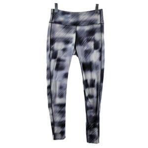 Athleta Women's Athletic Leggings Size Medium Gray White Print Super Soft!
